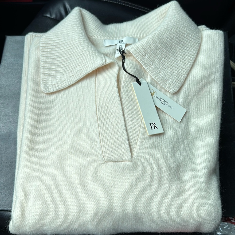 Banana Republic Cashmere Polo Style Sweater NWT
